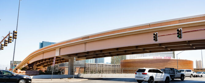 Tropicana & I-15 bridge flyover with T-Mobile in background.
