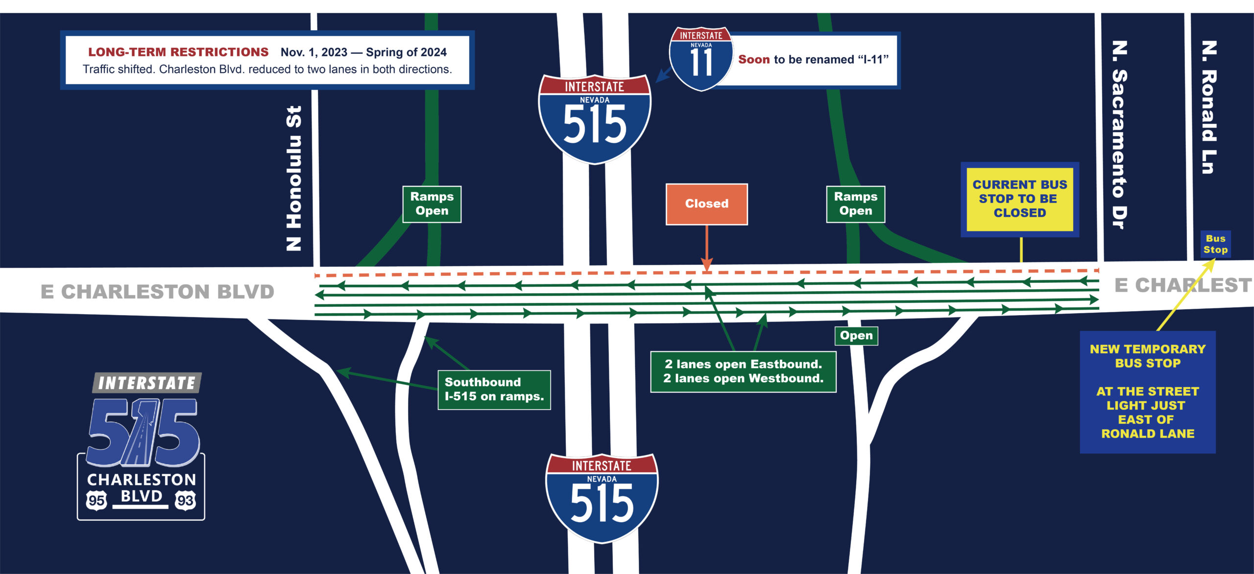 I515 & Charleston project map showing plans and status.
